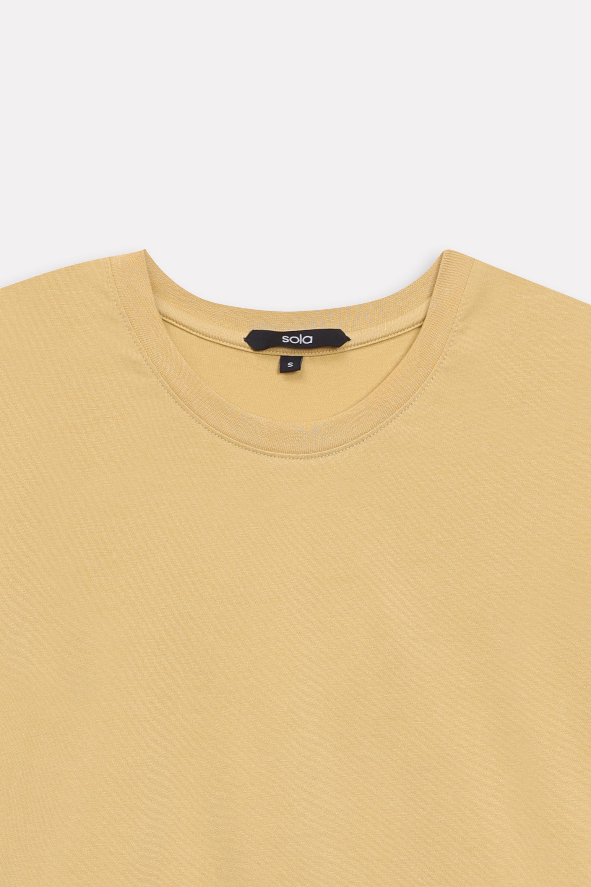 Additional view of the beige cap sleeve t-shirt, by SOLA Pakistan.