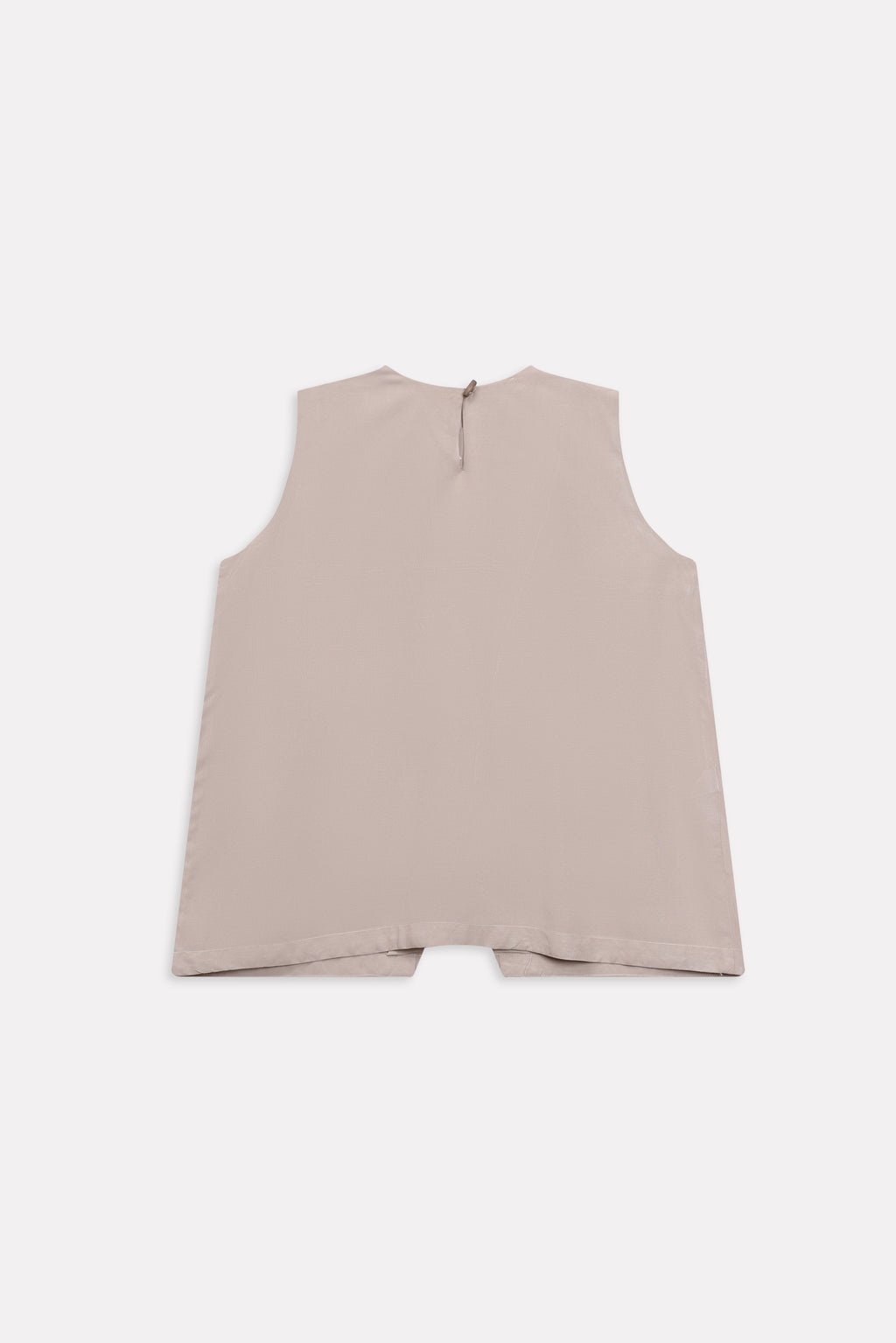Beige pleated co-ord top, alternate angle, by SOLA Pakistan.
