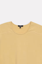 Additional view of the beige relaxed shoulder-tab t-shirt, by SOLA Pakistan.