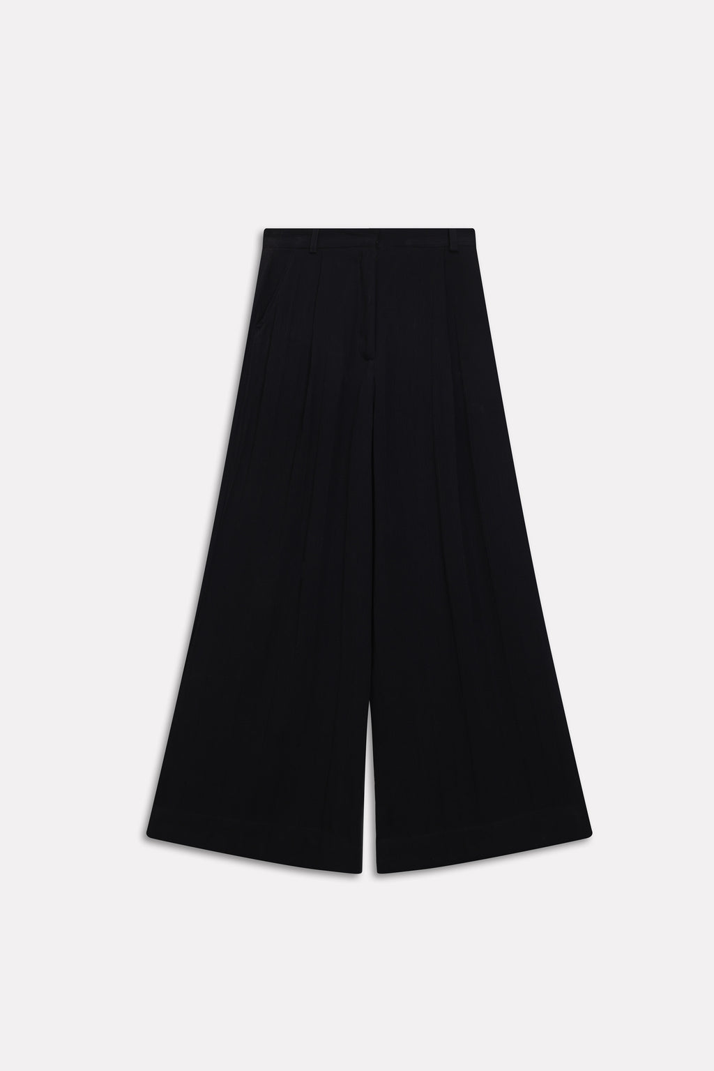 Close-up detail on the black bubble georgette trouser, by SOLA Pakistan.