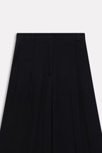 Flat lay of the black bubble georgette trouser, by SOLA Pakistan.