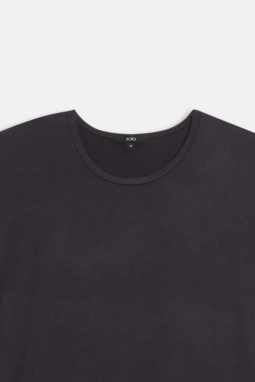 Additional view of the black featherweight modal t-shirt, by SOLA Pakistan.