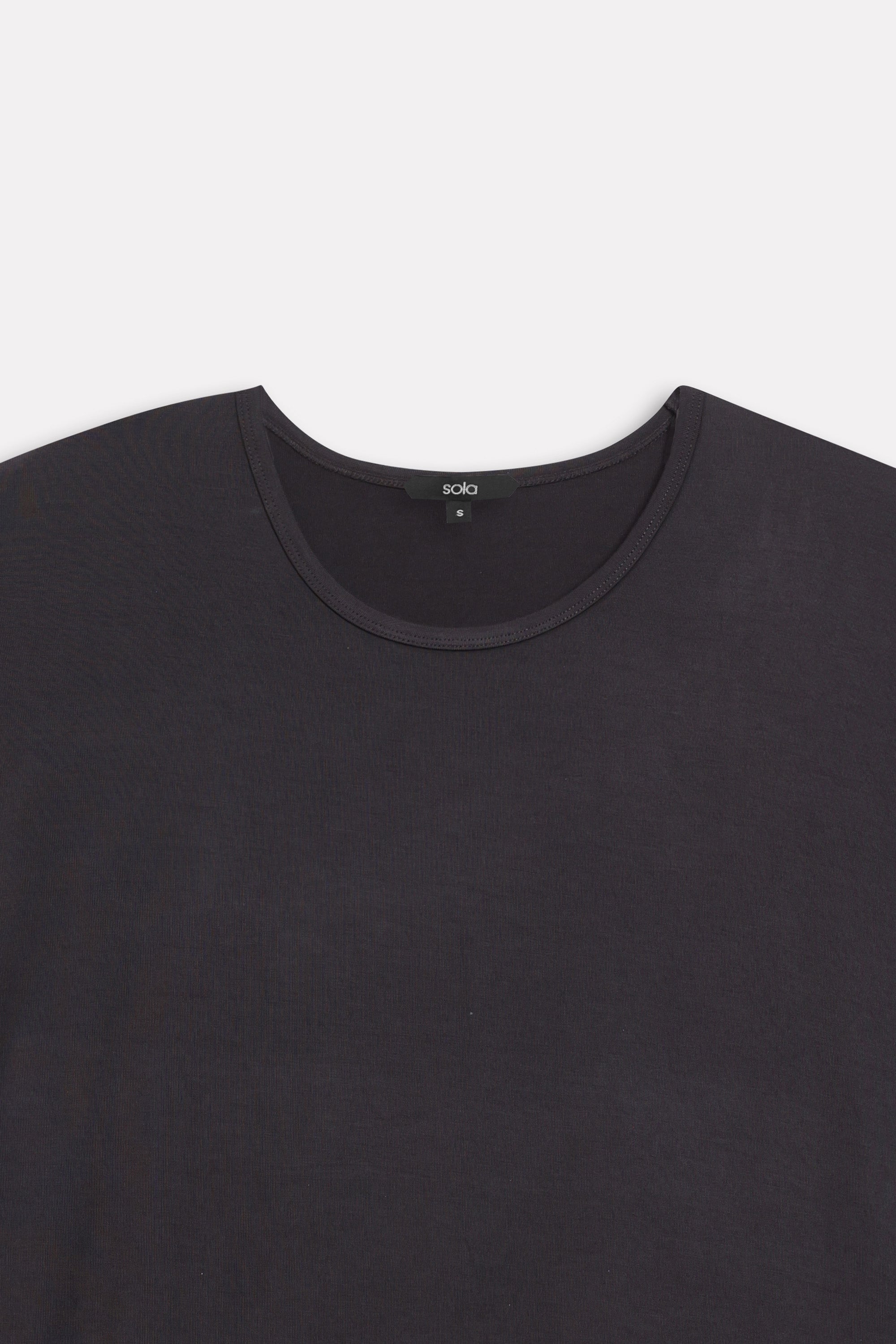 Additional view of the black featherweight modal t-shirt, by SOLA Pakistan.