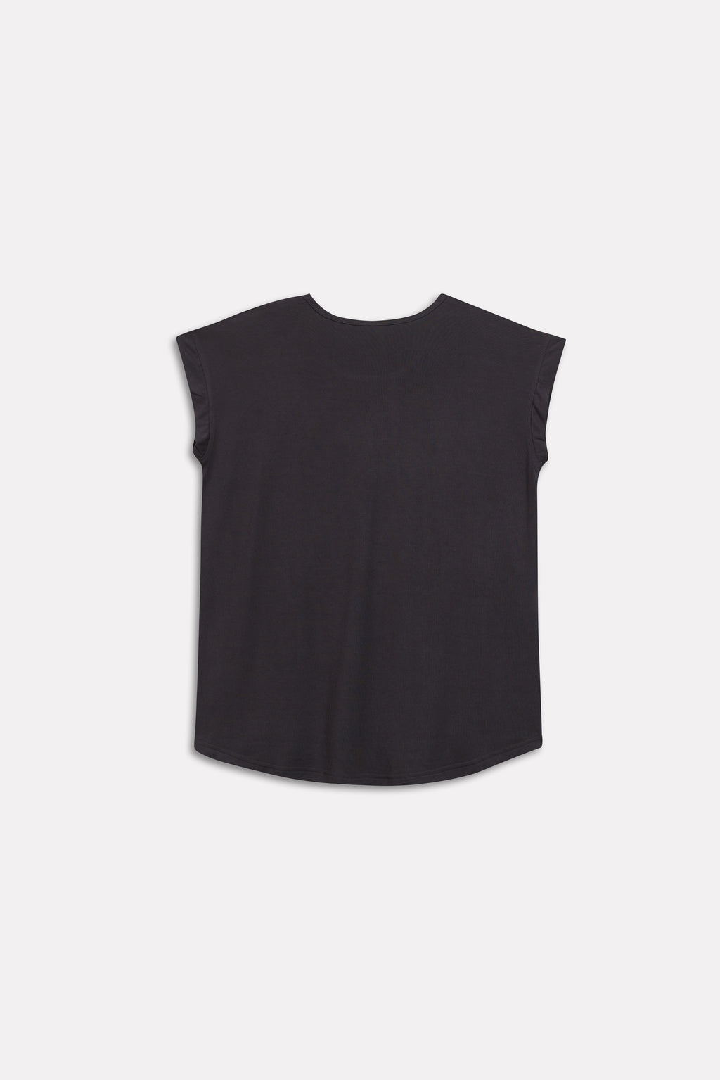 Black featherweight modal t-shirt, alternate angle, by SOLA Pakistan.