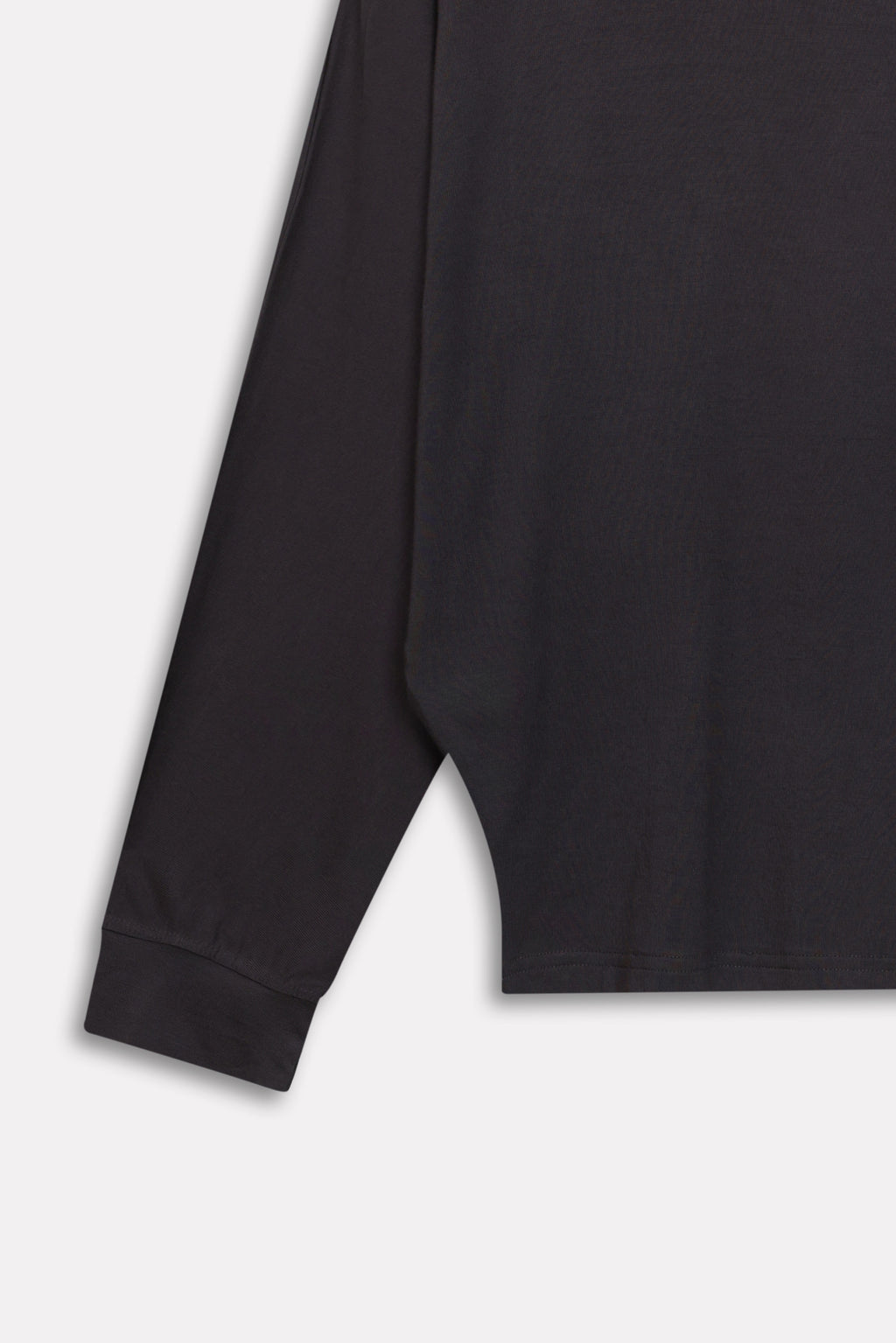 Additional view of the black fluid sleeve t-shirt, by SOLA Pakistan.