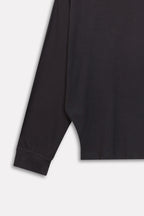 Additional view of the black fluid sleeve t-shirt, by SOLA Pakistan.