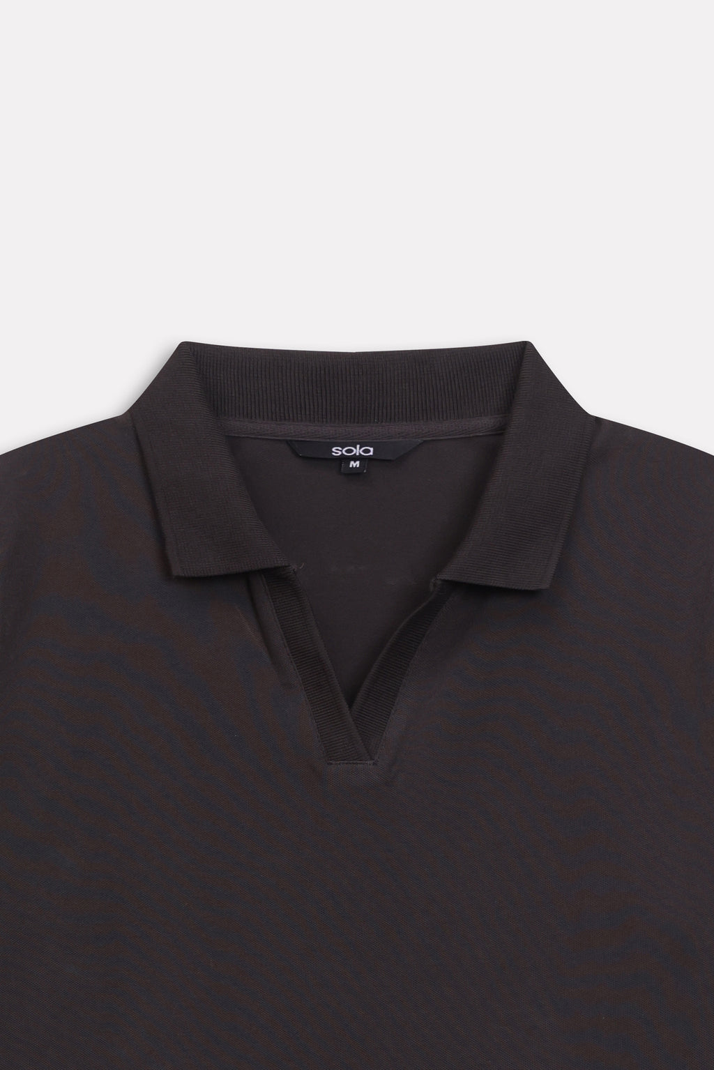 Additional view of the black jhonny collar polo t-shirt, by SOLA Pakistan.