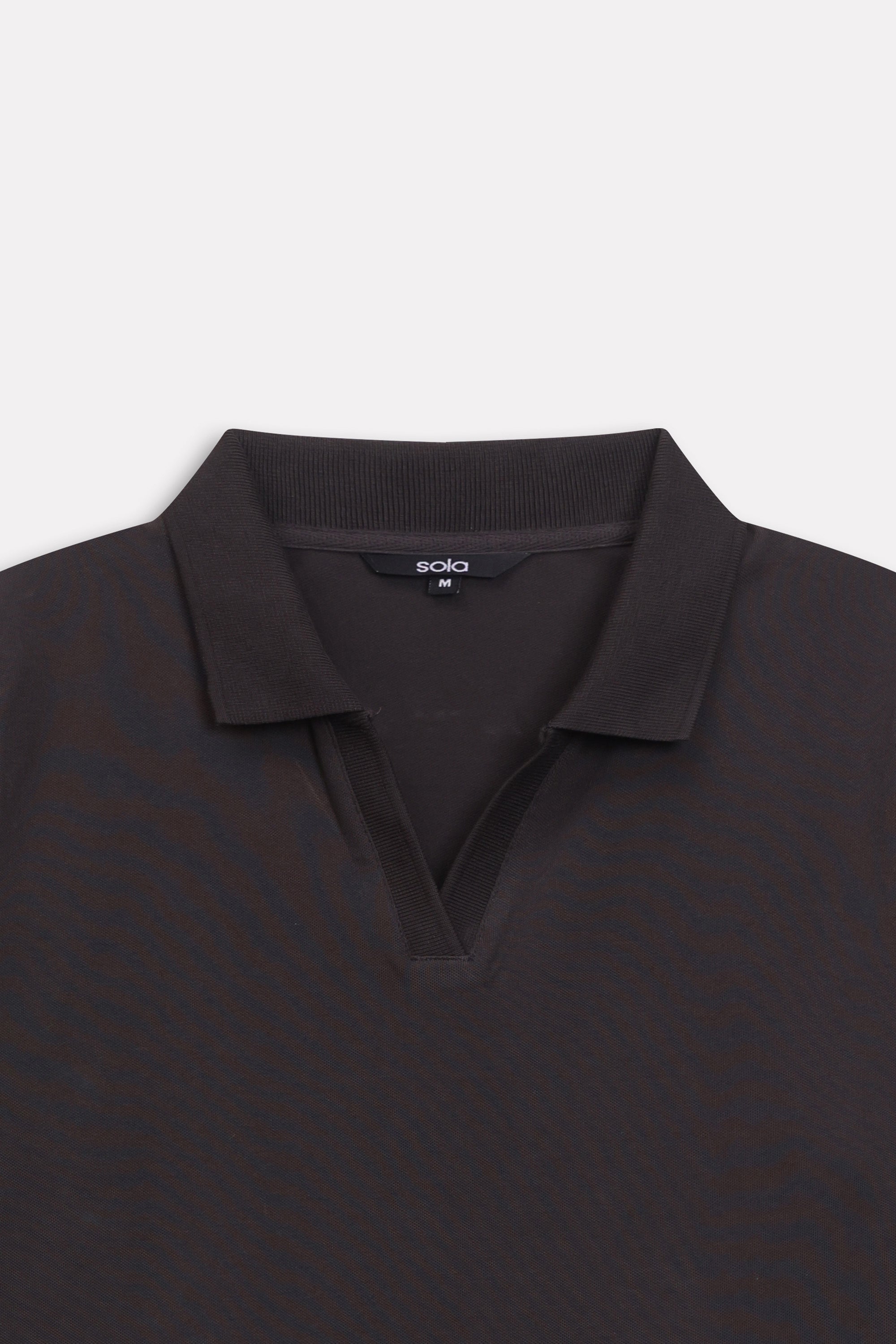 Additional view of the black jhonny collar polo t-shirt, by SOLA Pakistan.