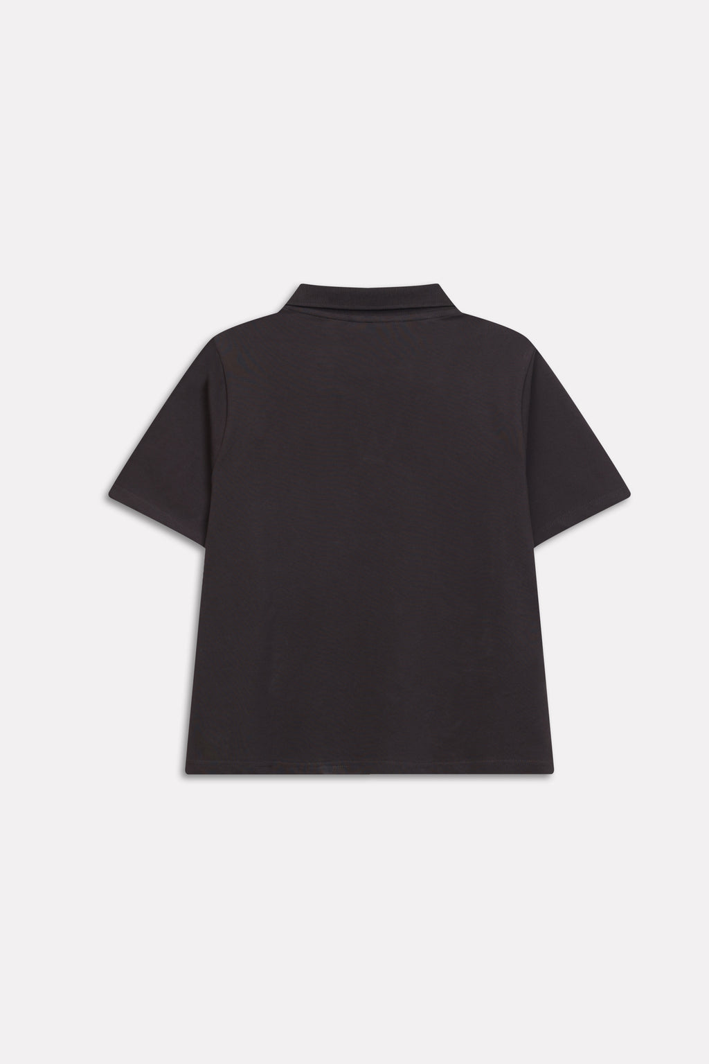 Flat lay of the black jhonny collar polo t-shirt, by SOLA Pakistan.