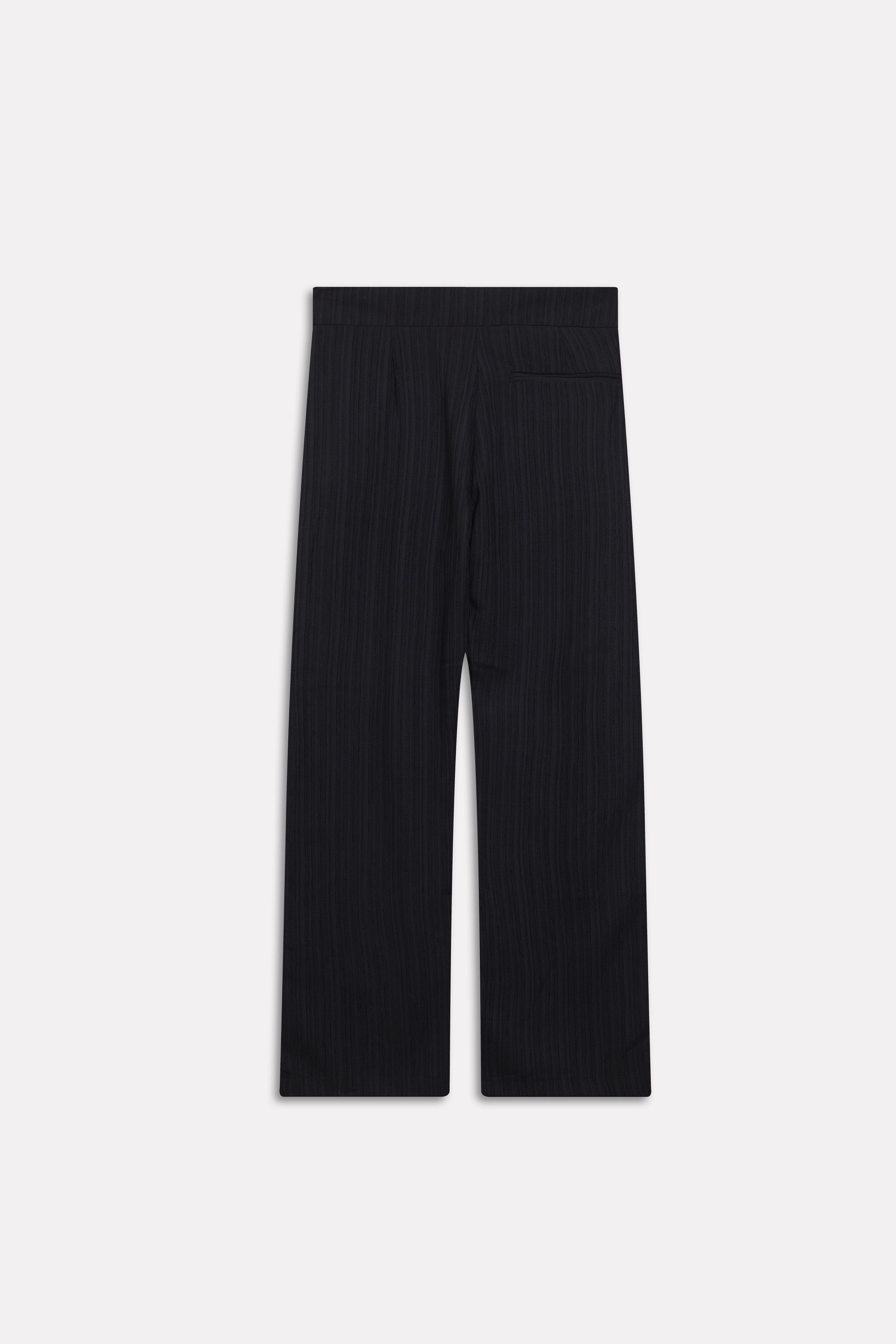 Additional view of the black retro wide-leg trouser, by SOLA Pakistan.