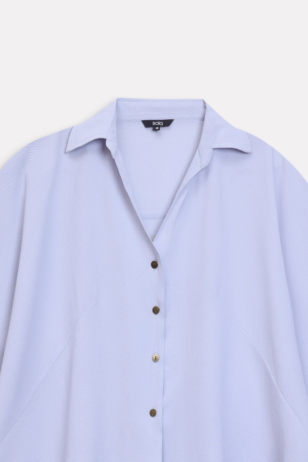 Additional view of the grey bubble hem oversized top, by SOLA Pakistan.