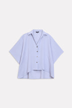 Grey bubble hem oversized top shown in a styled fit, by SOLA Pakistan.