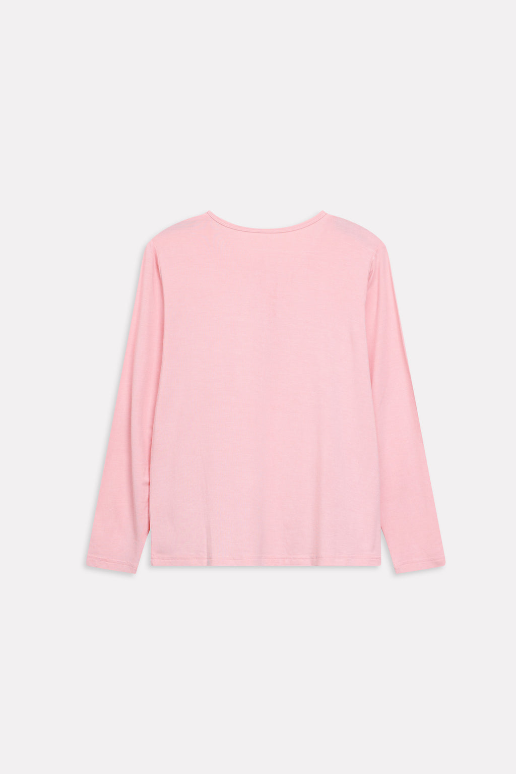 Flat lay of the light pink henley t-shirt, by SOLA Pakistan.