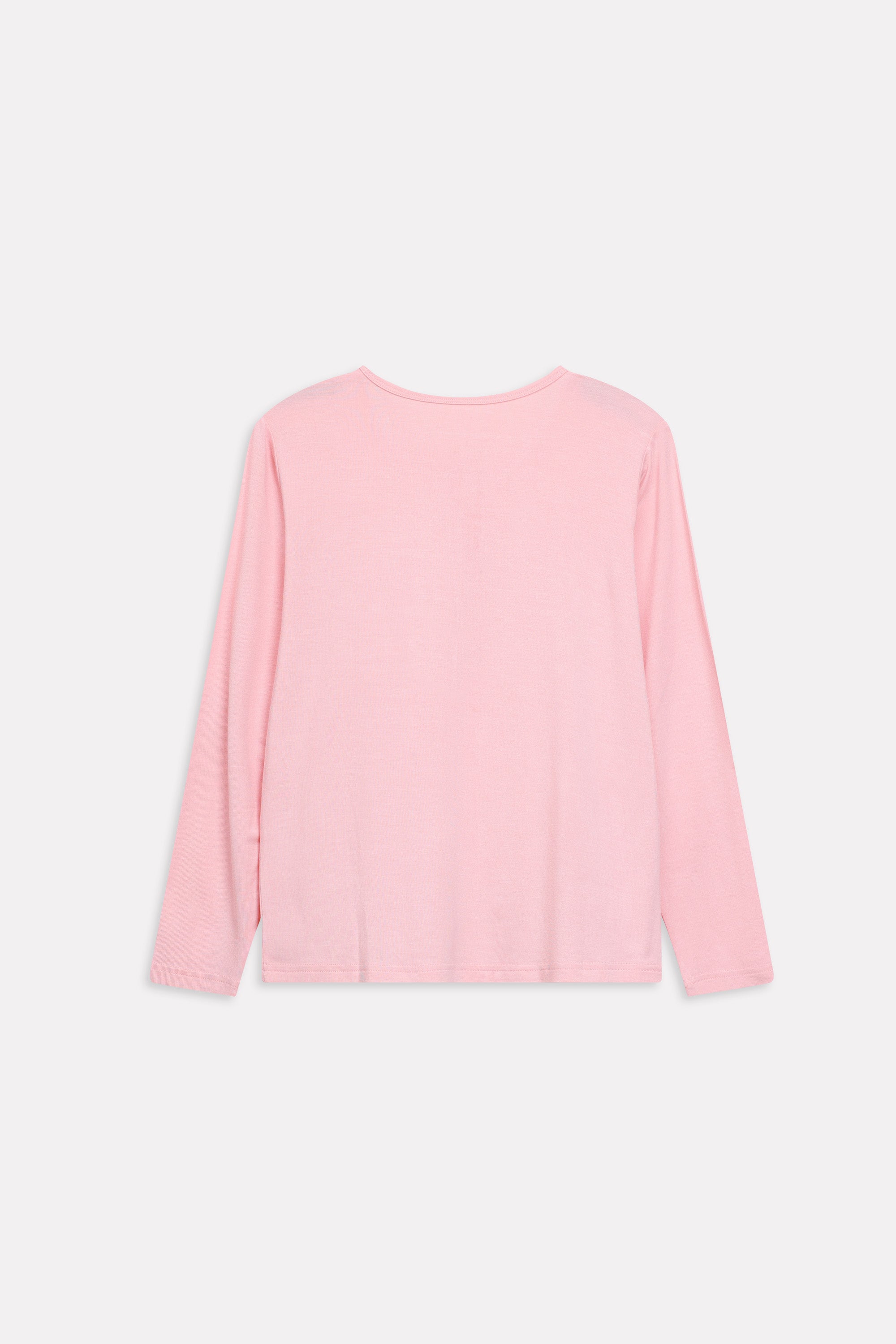 Flat lay of the light pink henley t-shirt, by SOLA Pakistan.