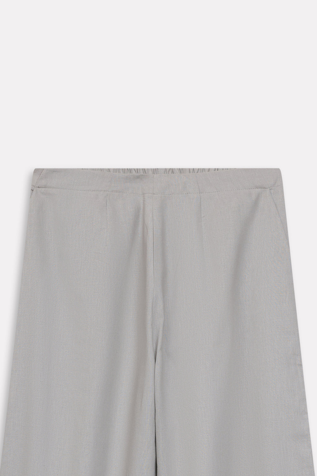 Mid grey structured ensemble bottom, alternate angle, by SOLA Pakistan.