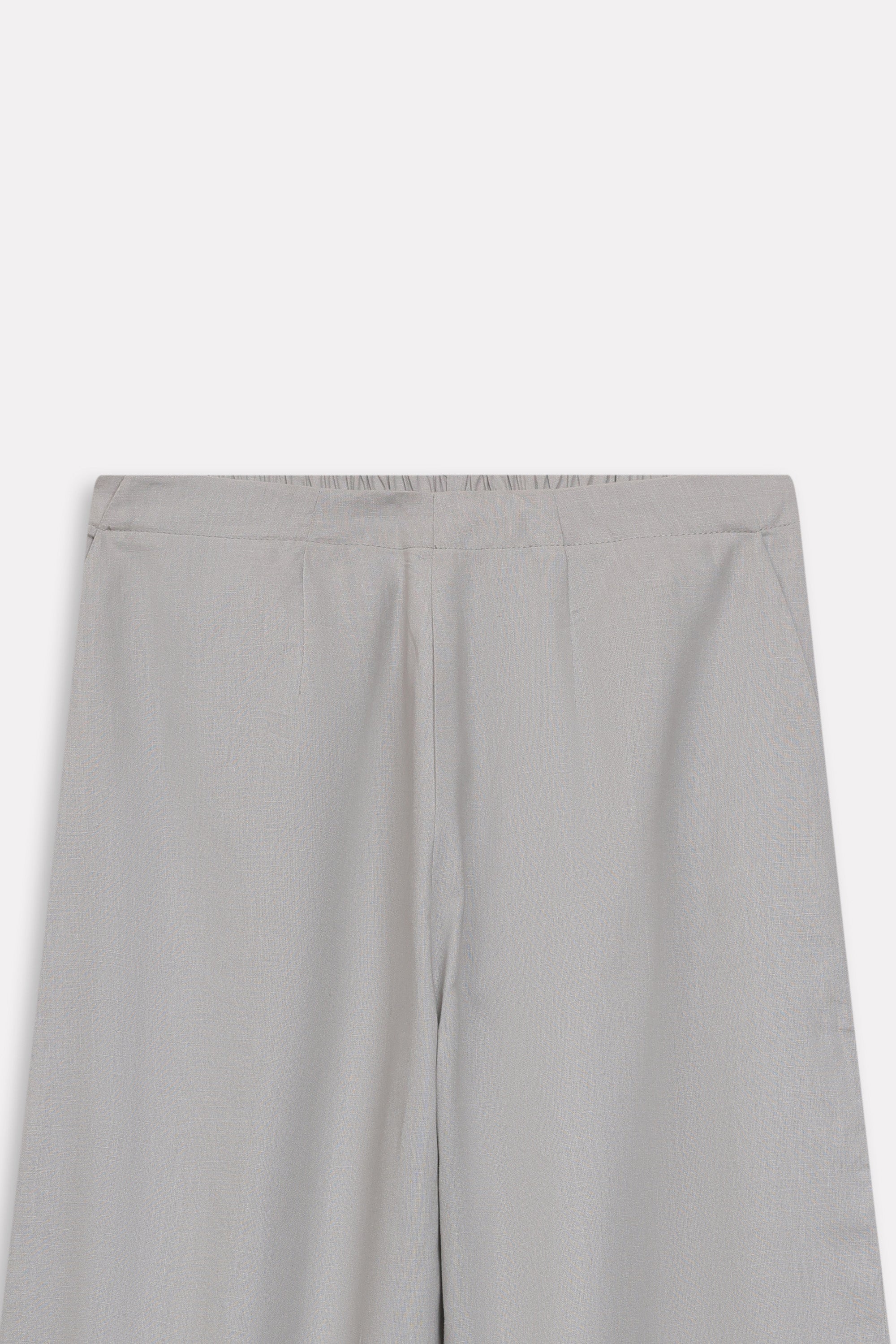 Mid grey structured ensemble bottom, alternate angle, by SOLA Pakistan.