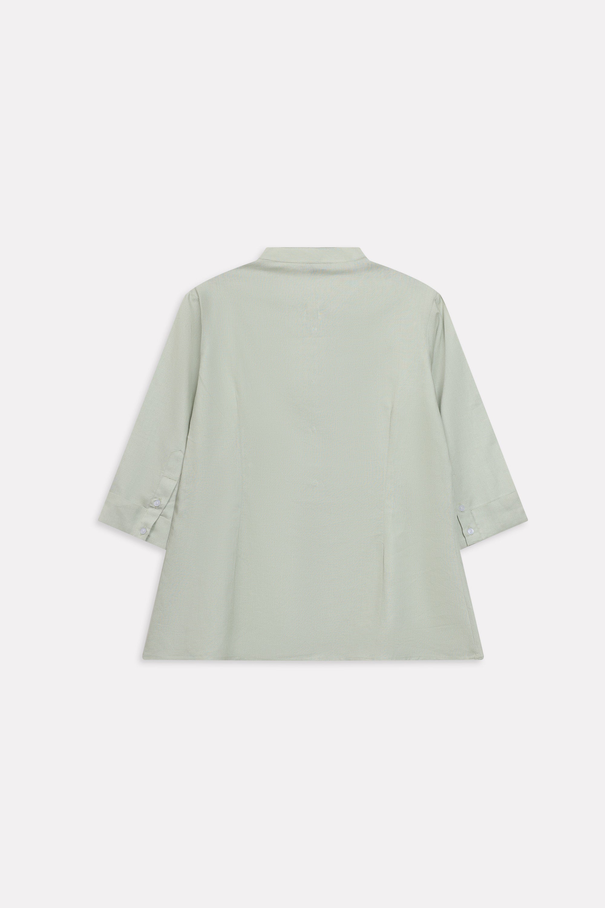 Flat lay of the mint green loop & lounge top, by SOLA Pakistan.