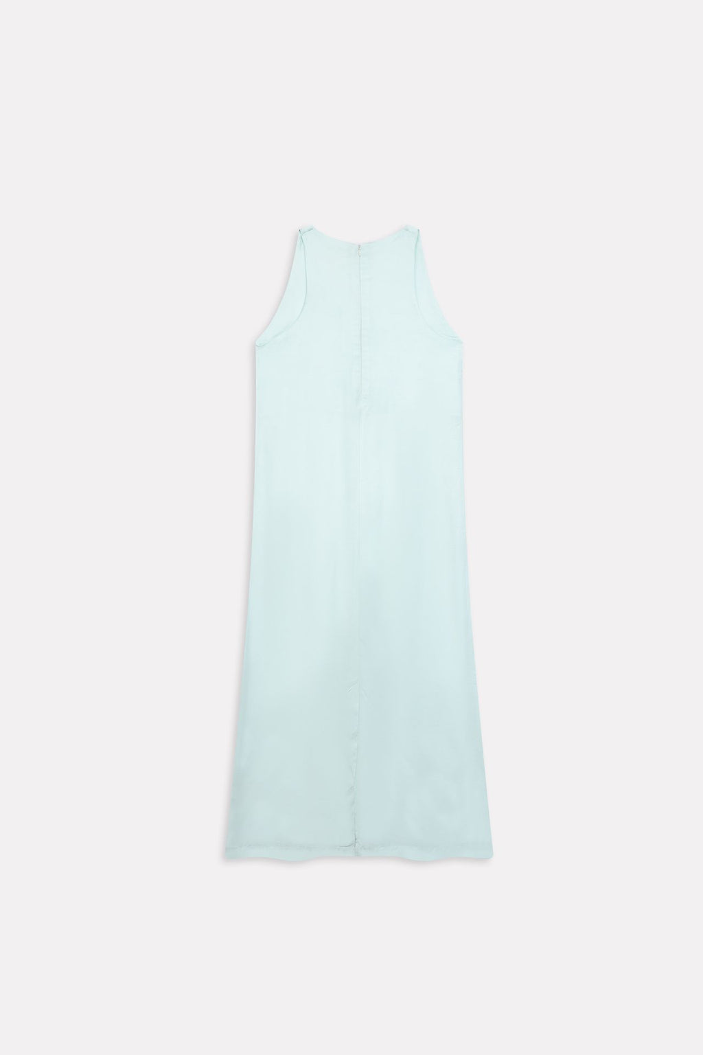 Mint green lyocell slip maxi dress, alternate angle, by SOLA Pakistan.
