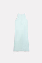 Mint green lyocell slip maxi dress, alternate angle, by SOLA Pakistan.