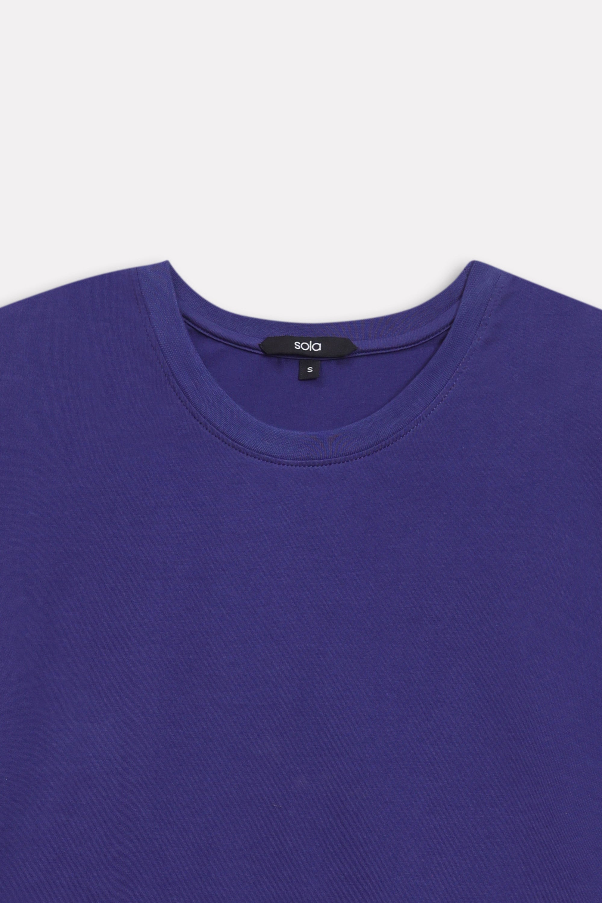 Additional view of the navy cap sleeve t-shirt, by SOLA Pakistan.