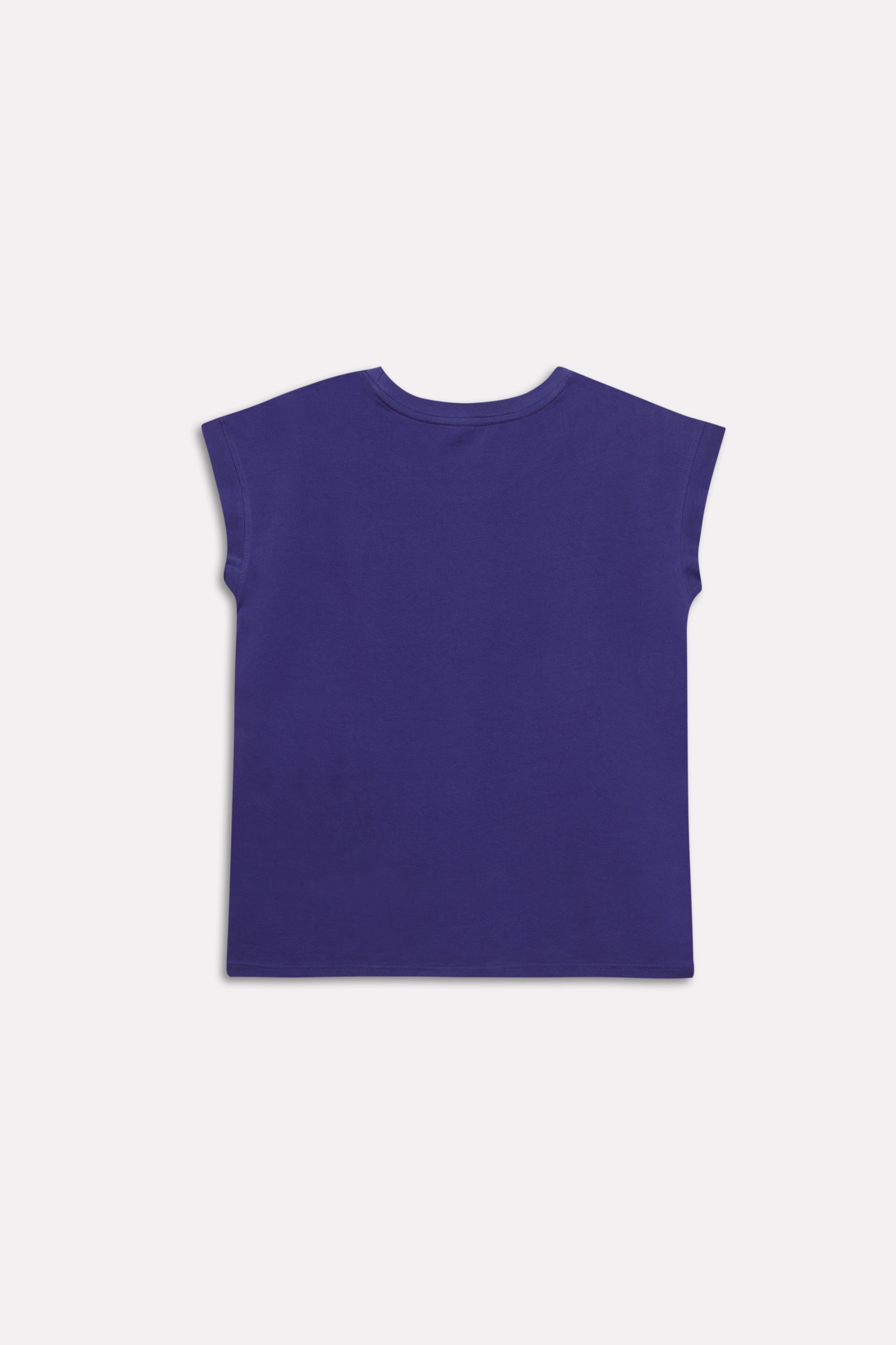 Flat lay of the navy cap sleeve t-shirt, by SOLA Pakistan.