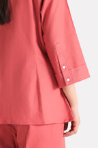 Texture and fabric detail, peach (apricot) loop & lounge top, by SOLA Pakistan.