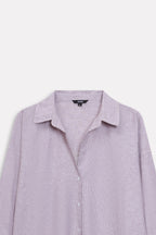 Additional view of the red cherry stripe relaxed fit striped shirt, by SOLA Pakistan.