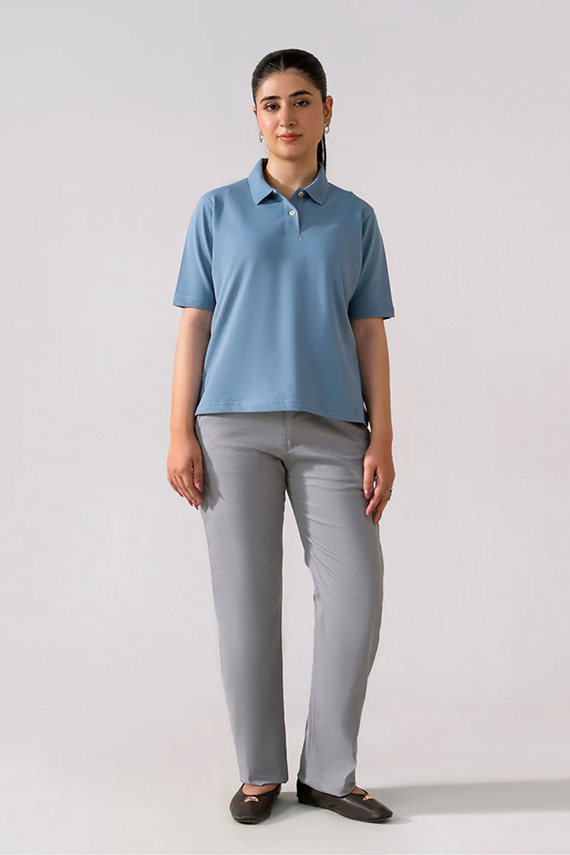 Women Straight Pant - Mid Grey