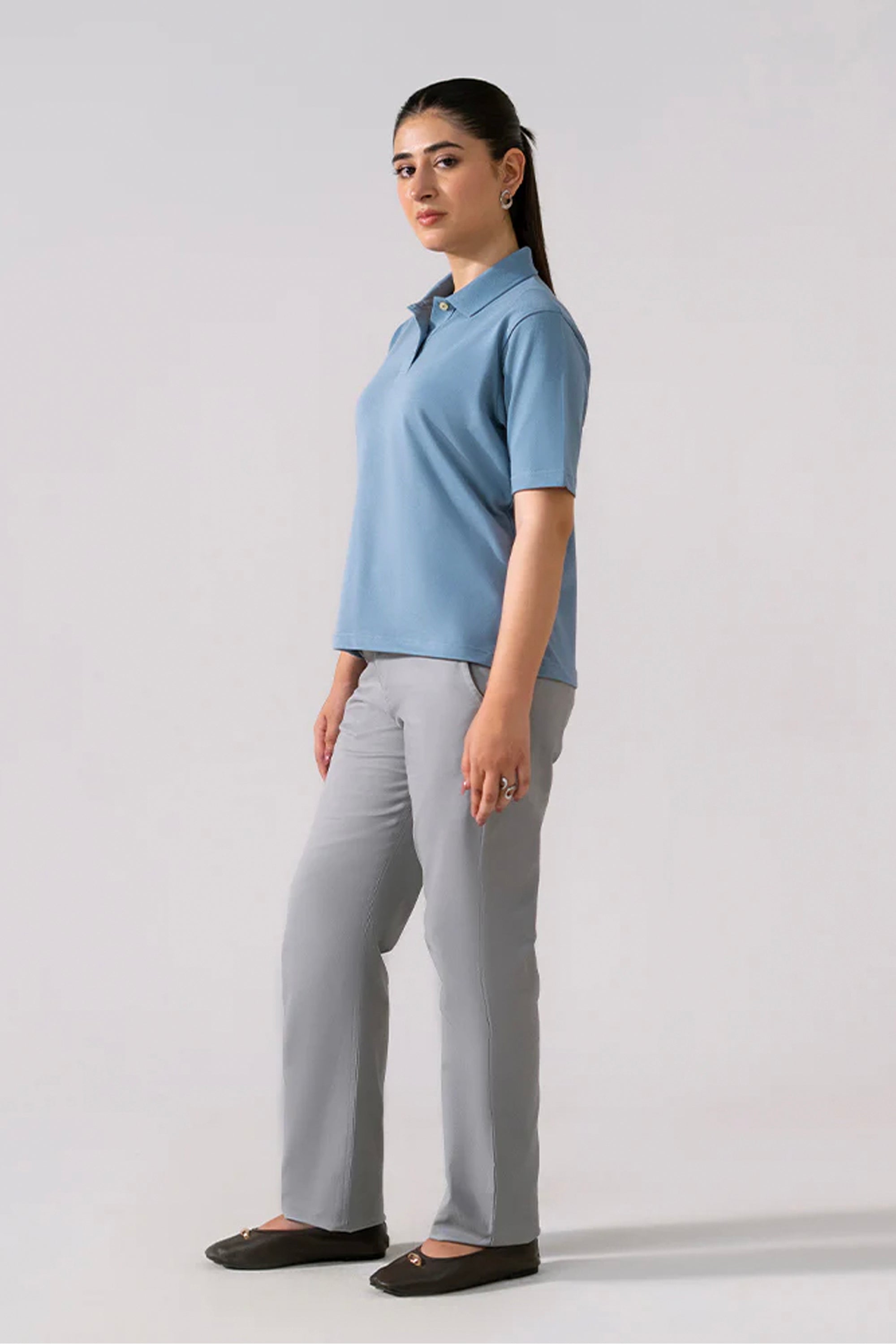 Women Straight Pant - Mid Grey