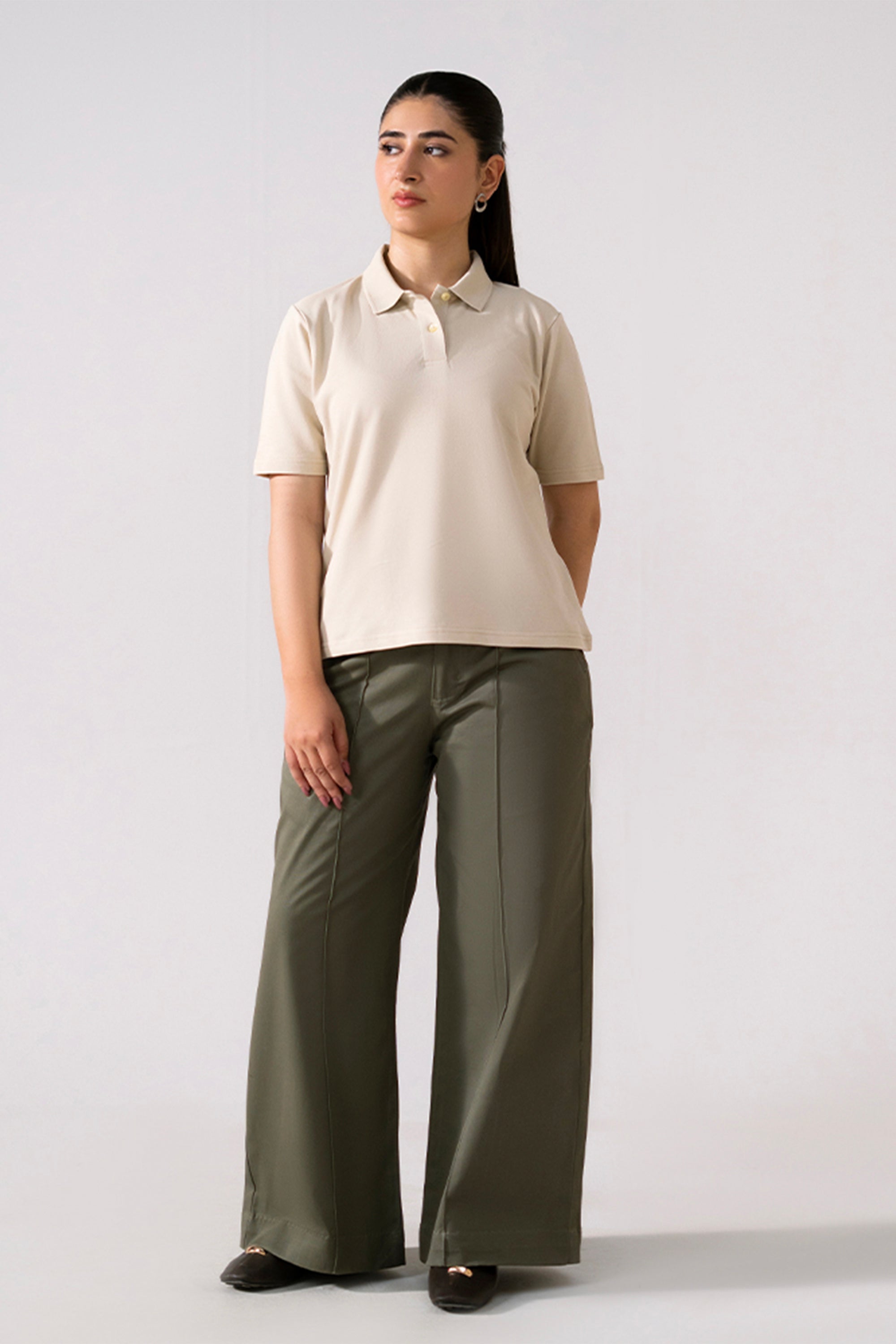 Women Wide Leg Pant - Olive