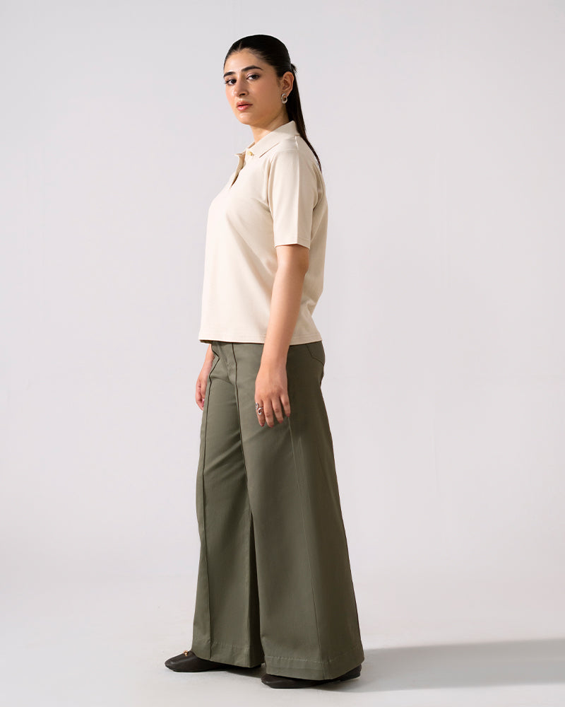 Women Wide Leg Pant - Olive