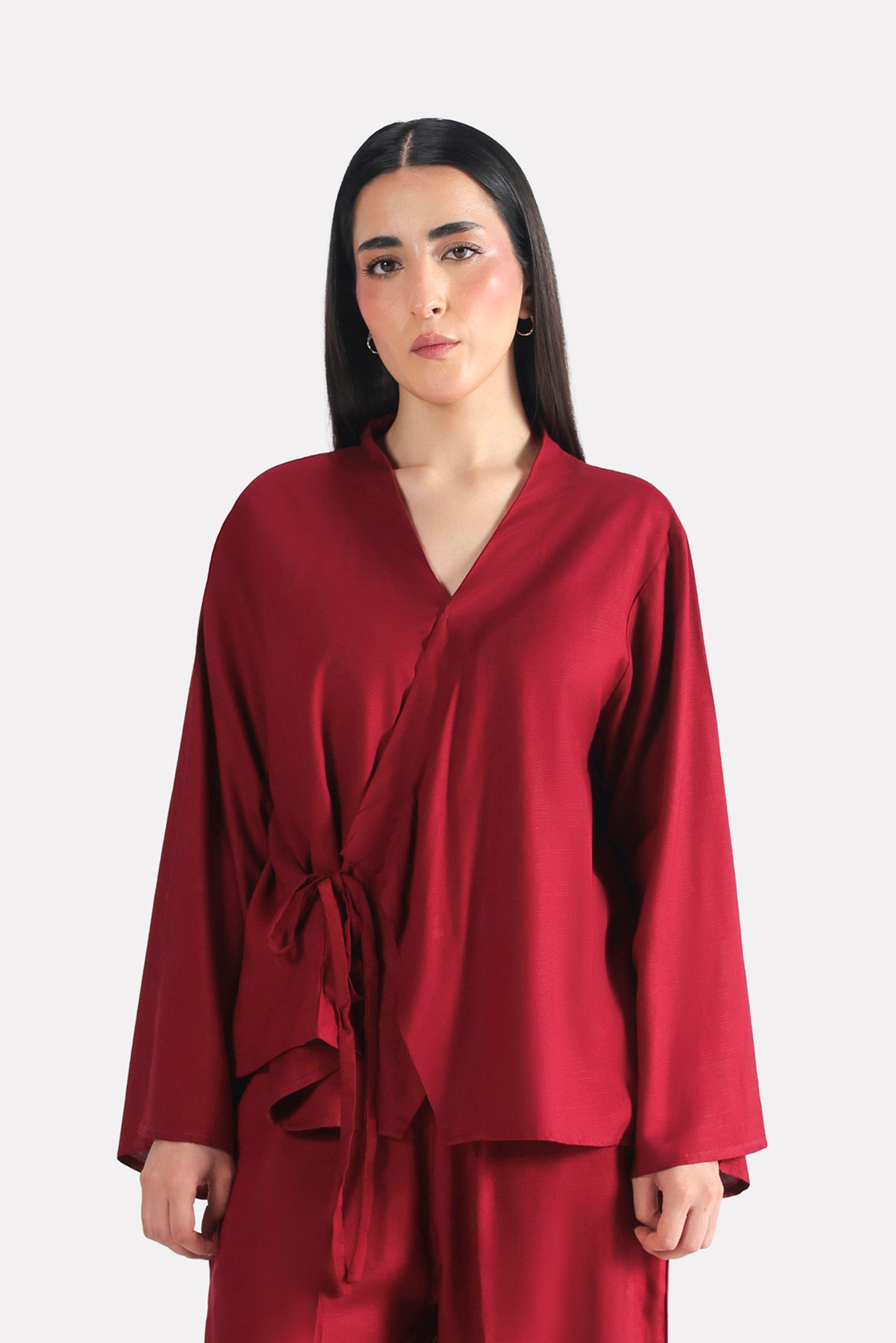 Wrap way Top - Maroon