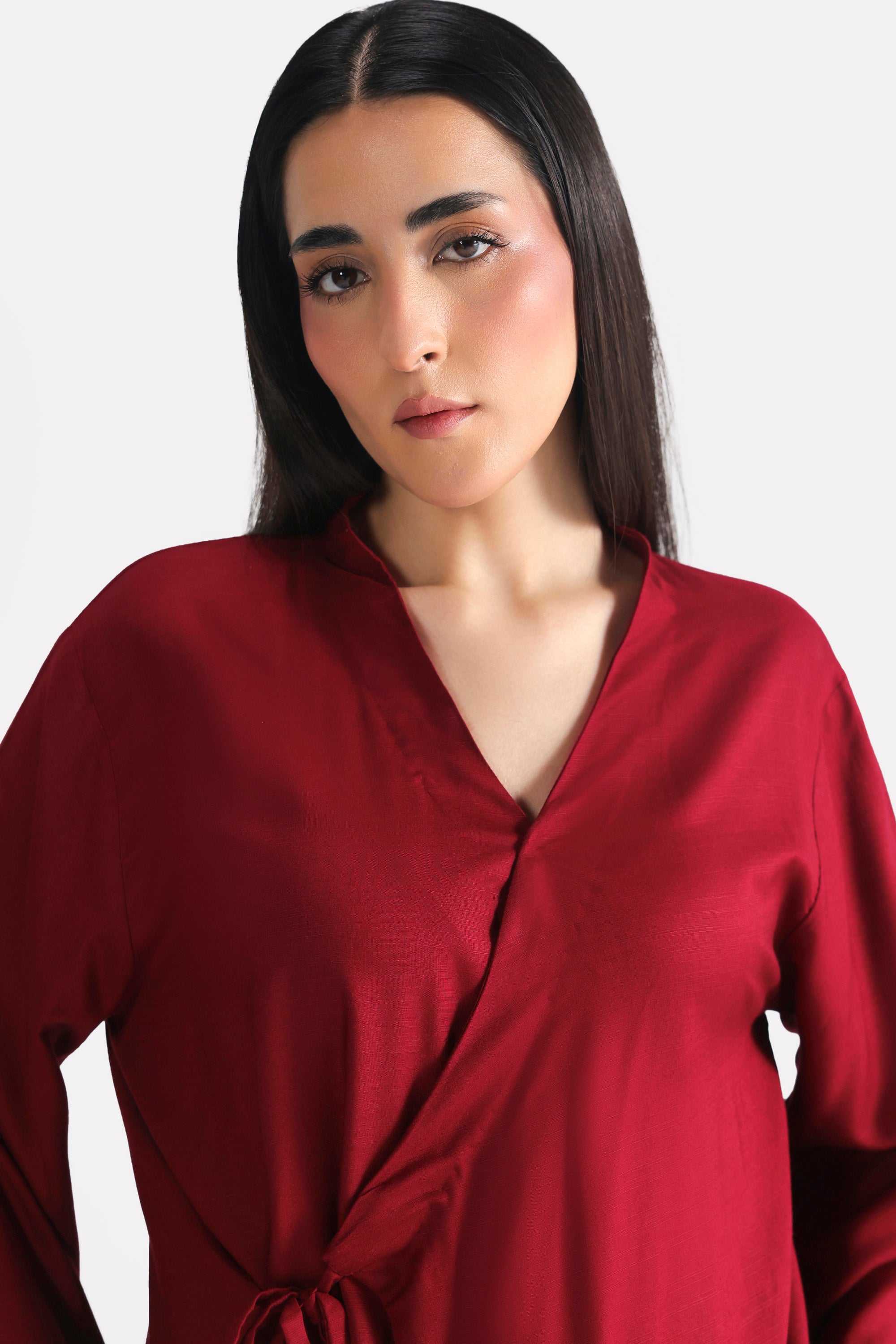 Wrap way Top - Maroon