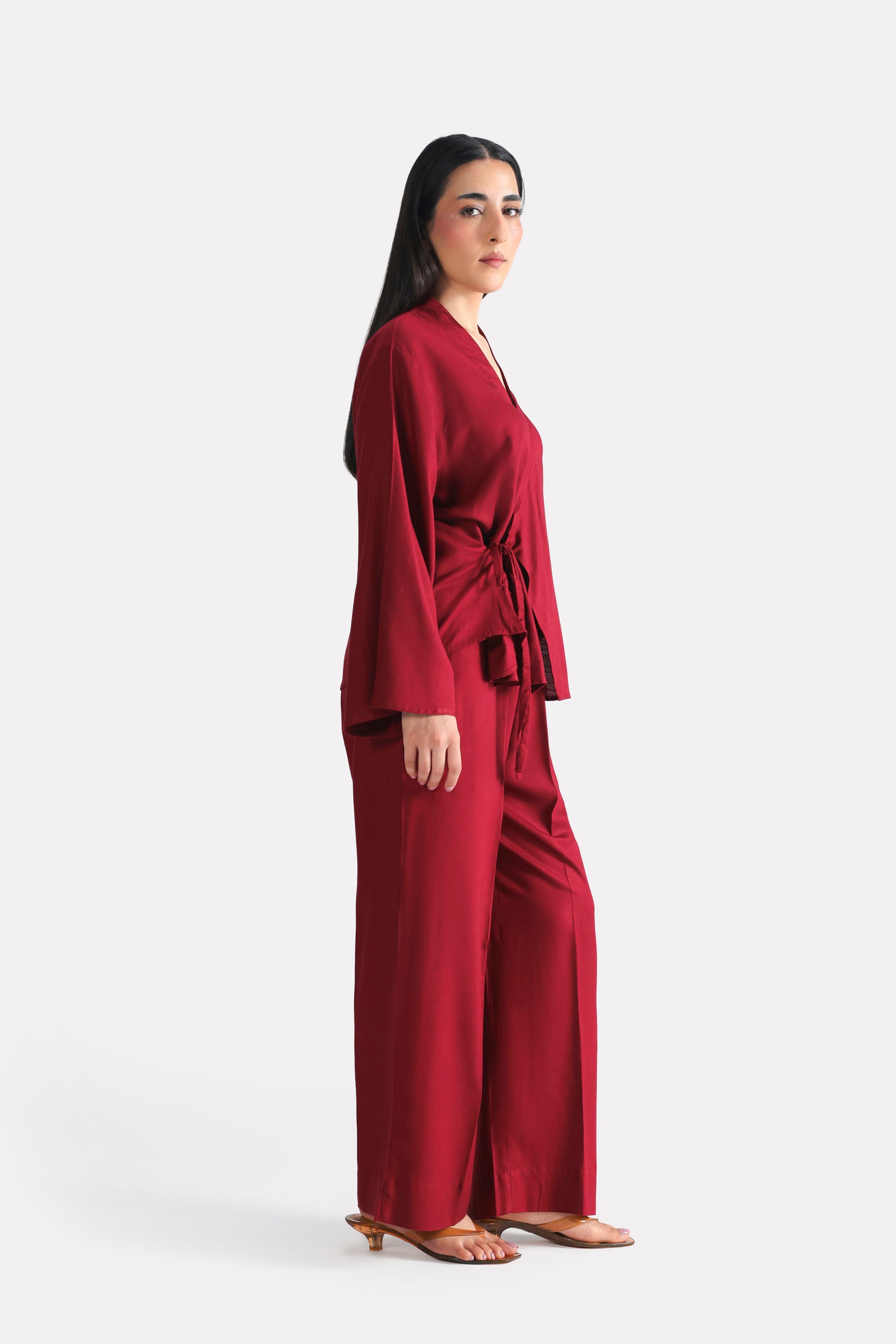 Wrap way Top - Maroon